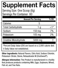Supplement Facts - Creatine + Hydration