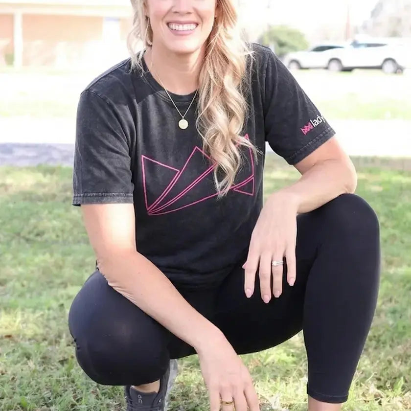 LadyBoss Vintage Crown Tee – Washed Black LadyBoss