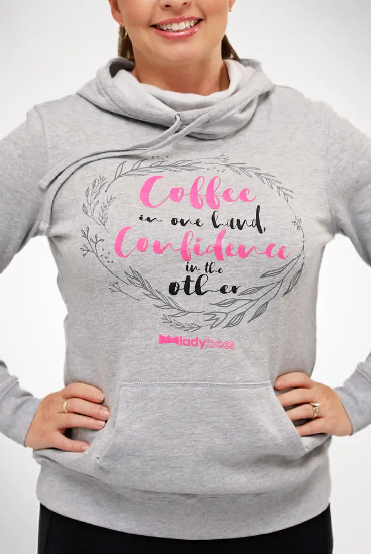 Coffee & Confidence Hoodie - LadyBoss