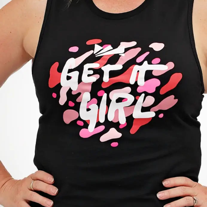 Get it Girl Black Muscle Tank - LadyBoss