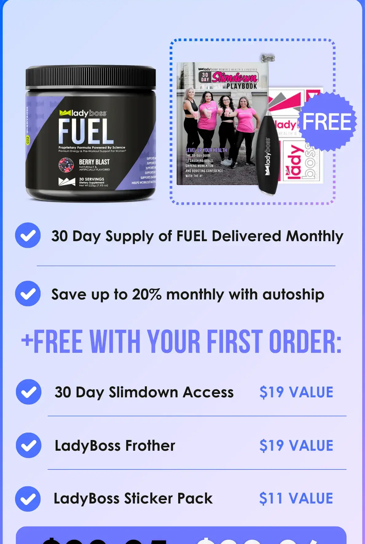 LadyBoss FUEL: Premium Pre-Workout Energy Boost for Women