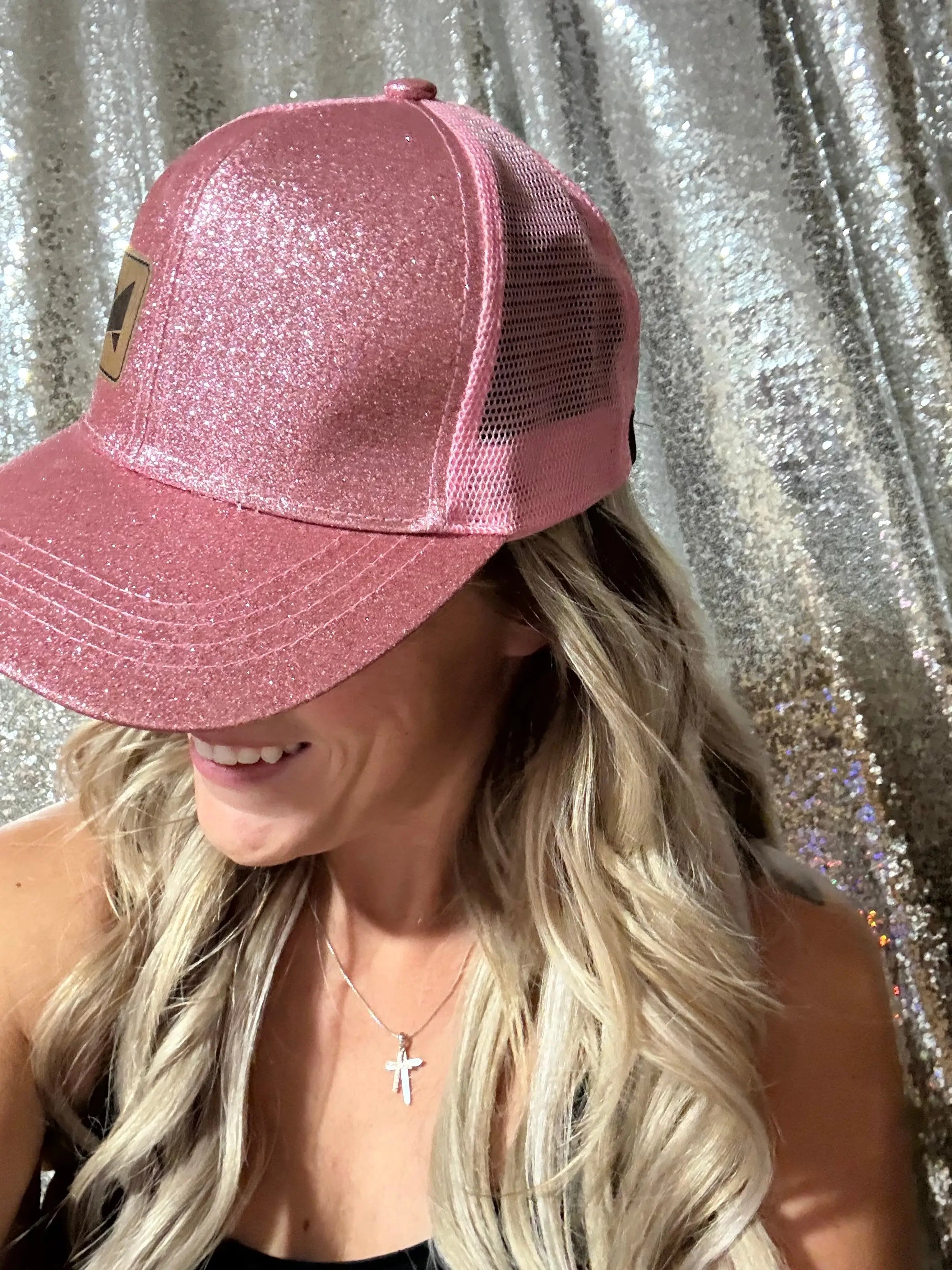 LadyBoss Pink Glitter Hat LadyBoss