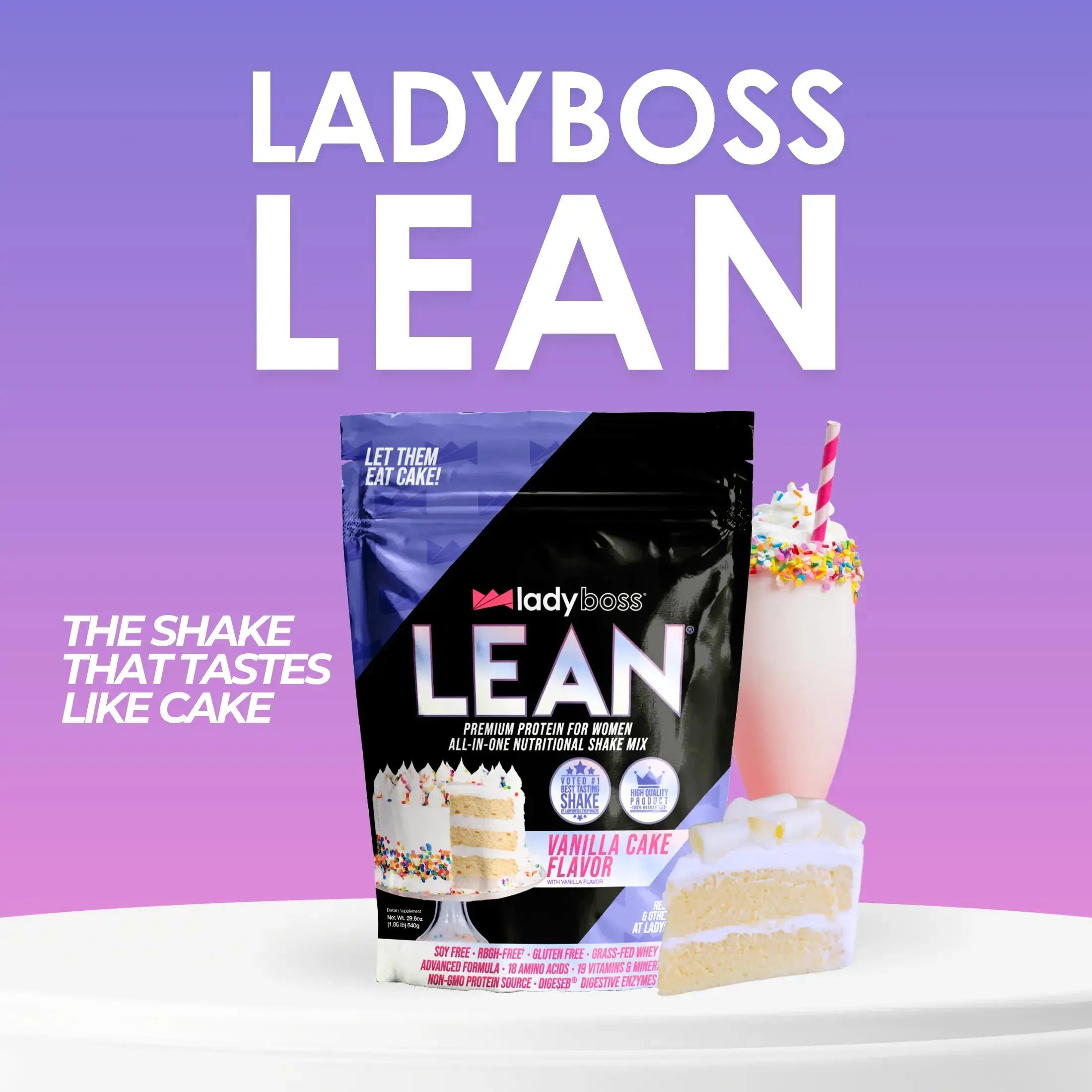 Vanilla Cake LEAN Protein with 18 Vitamins & Minerals for Women