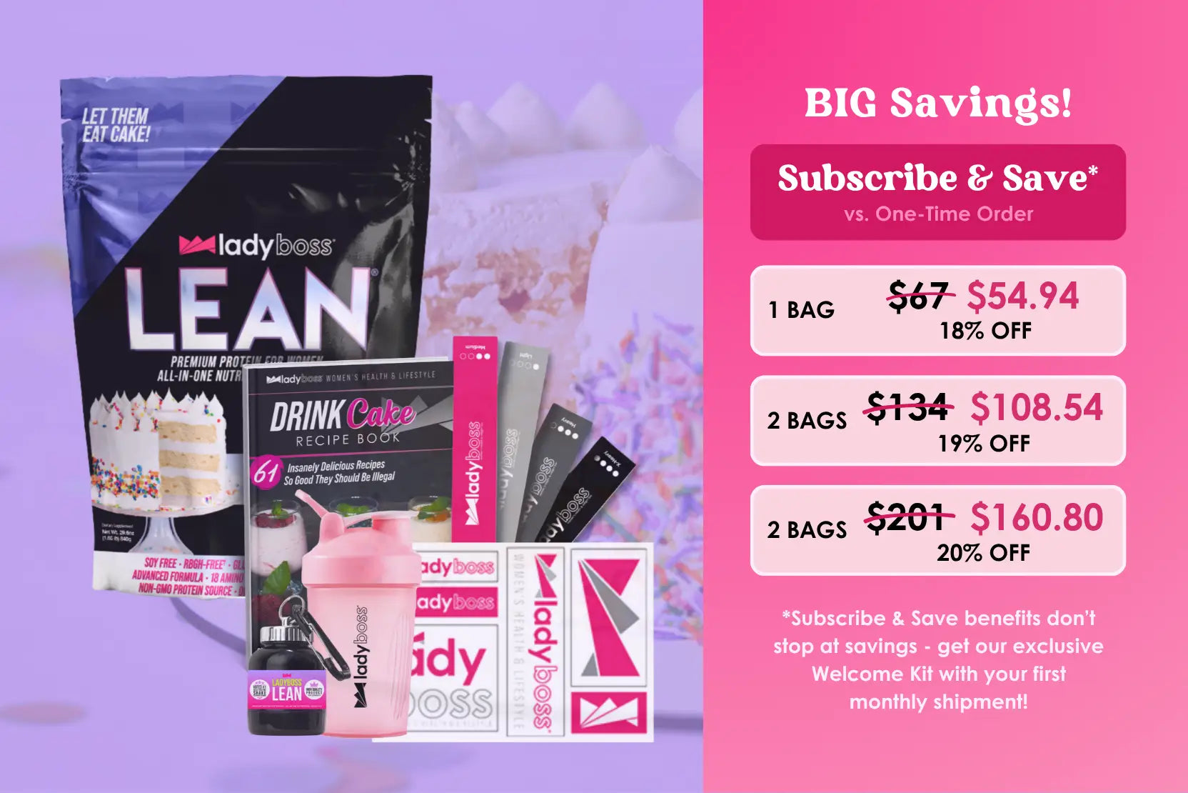 Vanilla Cake LEAN Protein with 18 Vitamins & Minerals for Women