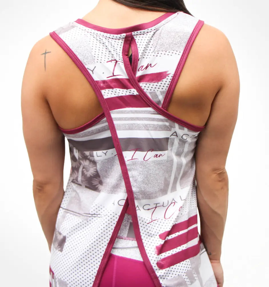 Push Through Cross Back Tank- SIZE XL LadyBoss