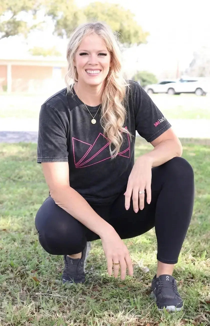 LadyBoss Vintage Crown Tee – Washed Black LadyBoss