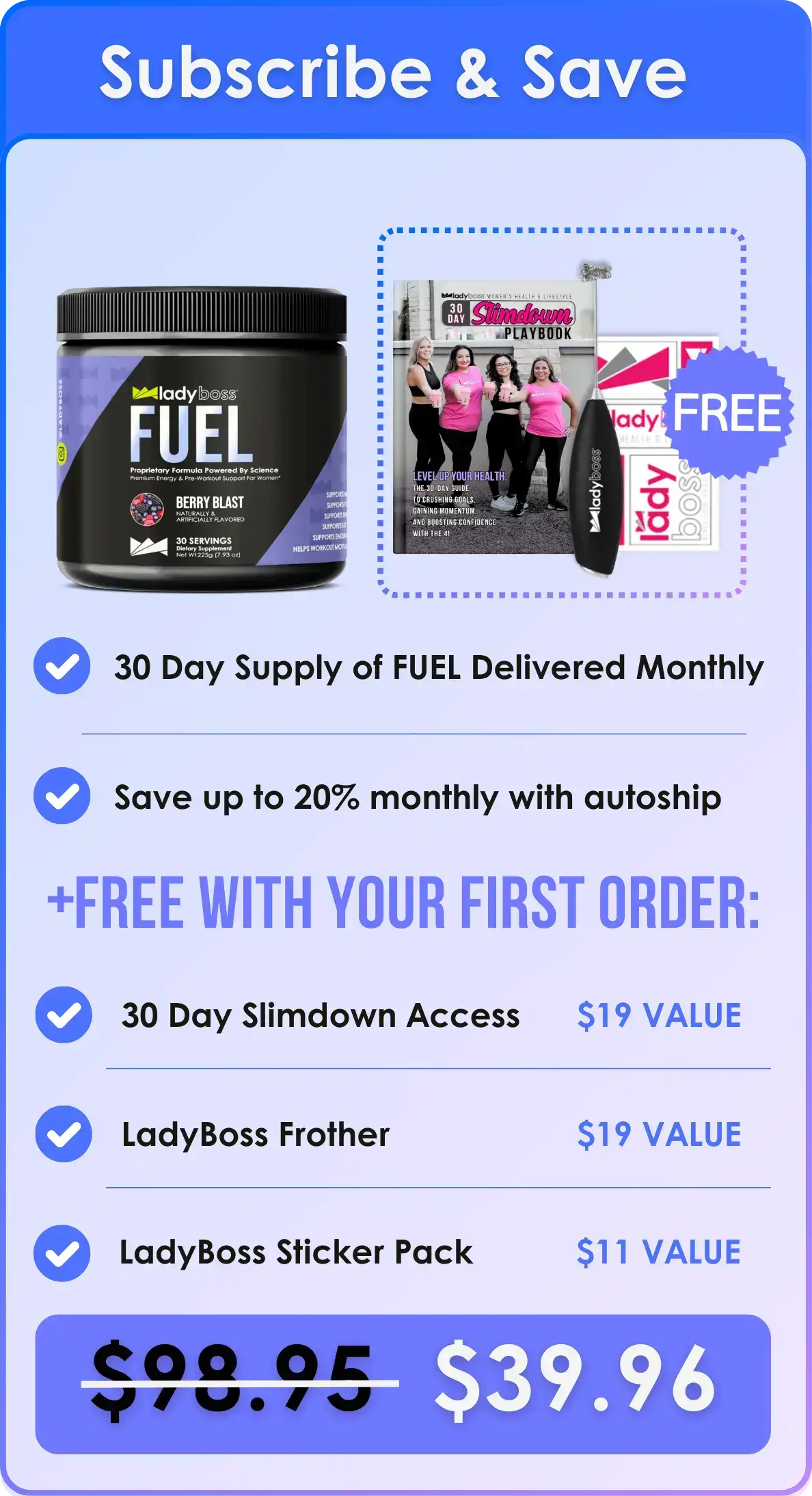 LadyBoss FUEL: Premium Pre-Workout Energy Boost for Women